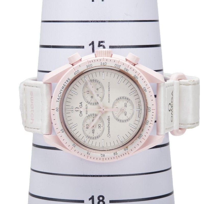 オメガ×スウォッチ　ピンク　MISSION TO VENUS SO33P100 SWATCH×OMEGA MISSION TO VENUS オーストリッチ腕時計 ピンク