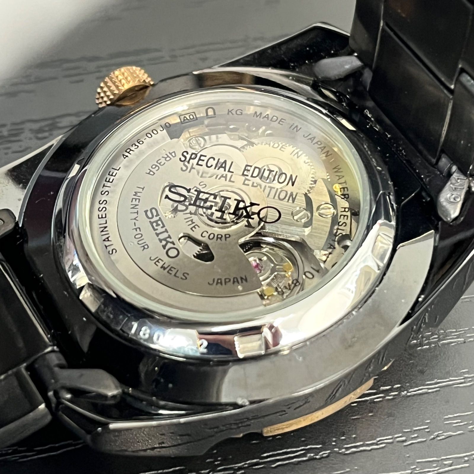 美品】SEIKO 5 SPORTS セイコーファイブスポーツ 4R36 腕時計 裏 
