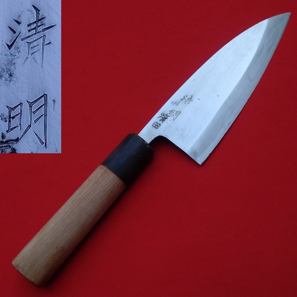 出刃包丁 刃渡19.5㎝ 全長36.3㎝ 峰厚9.7mm※片刃 中古