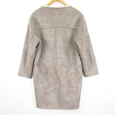 クロシェ CLOCHE リバーシブル ノーカラー コート ボア