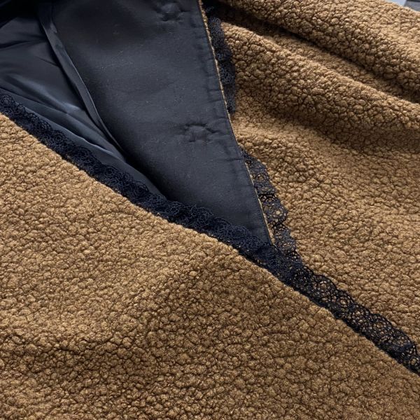 ◆ シズカコムロ 4298SHIZUKA KOMURO ボアジャケット テディジャケット レース ブラウン 毛混 40 L 11号 レディース S5W122 SIROKUMA-CORPORATION_COM