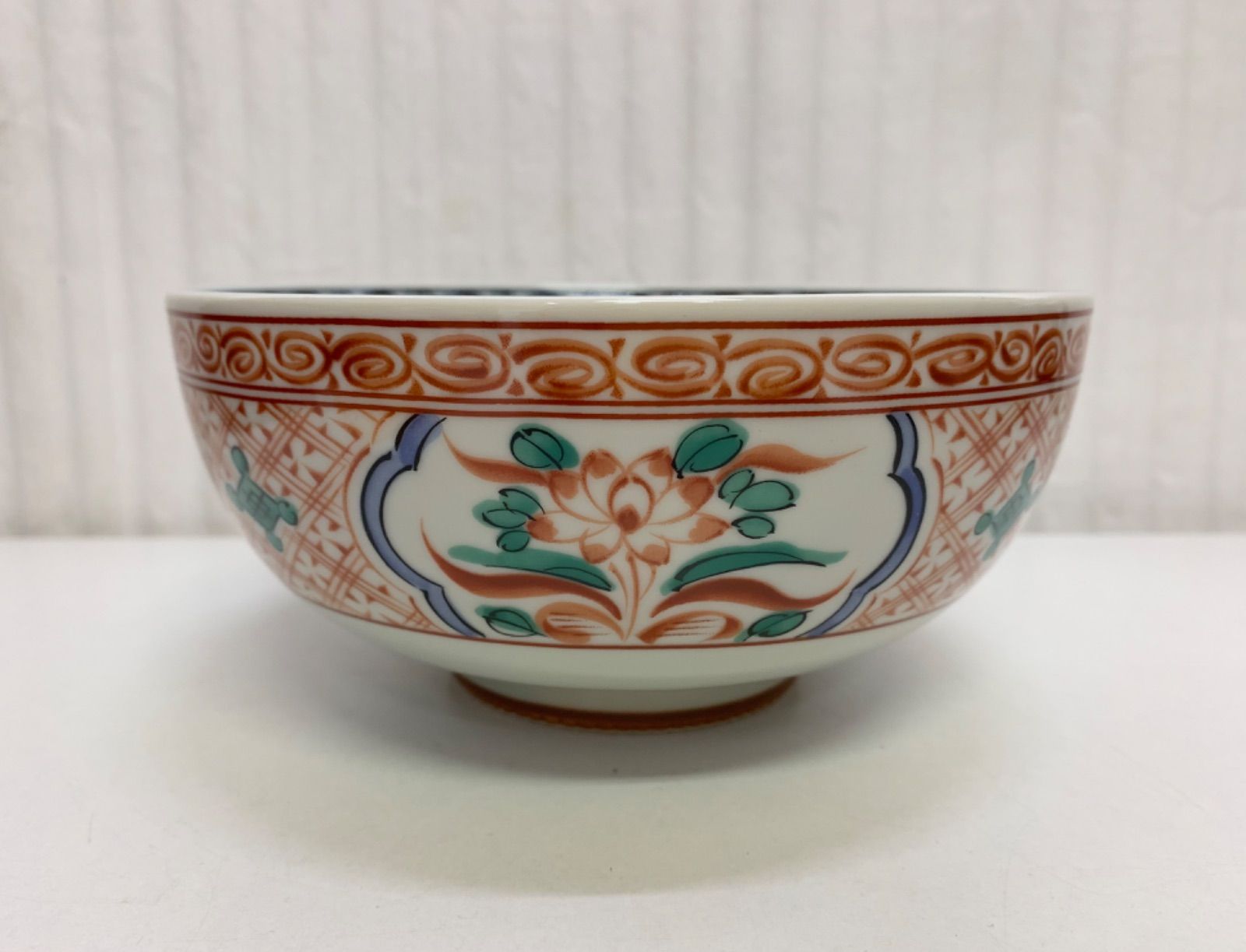 廃盤品 深川製磁 丼 どんぶり 実 色絵 みのり 多用丼 5客 グリーン