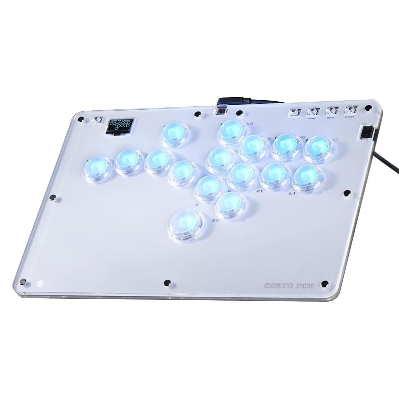 アーケードゲーム用レバーレスコントローラR16： Haute42u0026Cosmoxgaming レトロリムシリーズ 薄型＆小指ボタン(20.6mm) 16キー クリスタル薄型スイッチ PC/Switch/PlayStation用カスタムRGBコントローラー