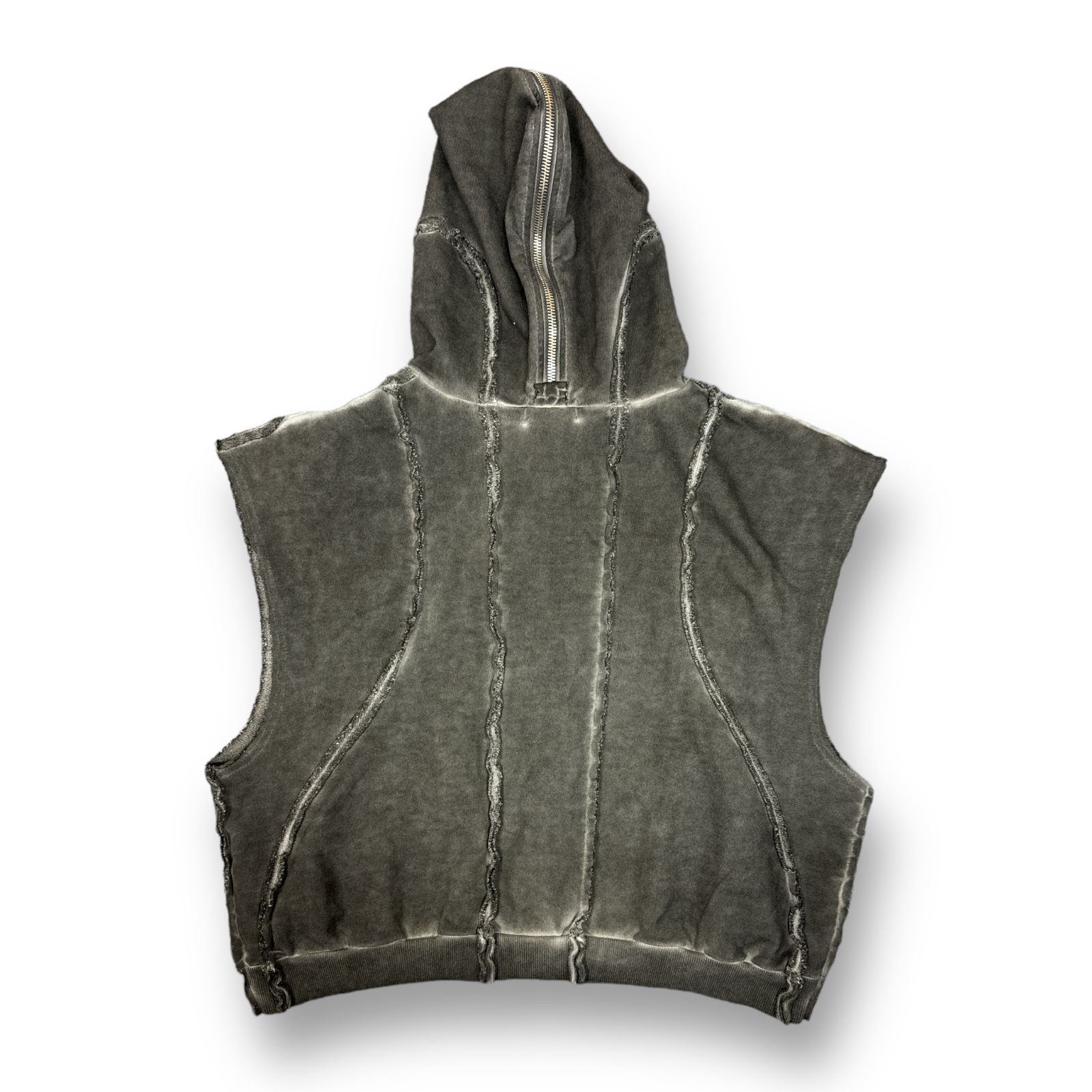 定価59400円 THUG CLUB 24SS GLADIATOR HOODED VEST グラディエーター フーデッド ベスト グランジ サグクラブ  TC24SS0204 グレー 2 67678A6