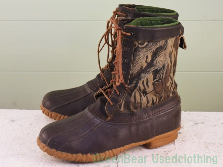 Y147◆ Cabela s ビンテージ ビーンブーツ ナイロン カモフラ柄 茶 メンズ 29～29.5cmくらい