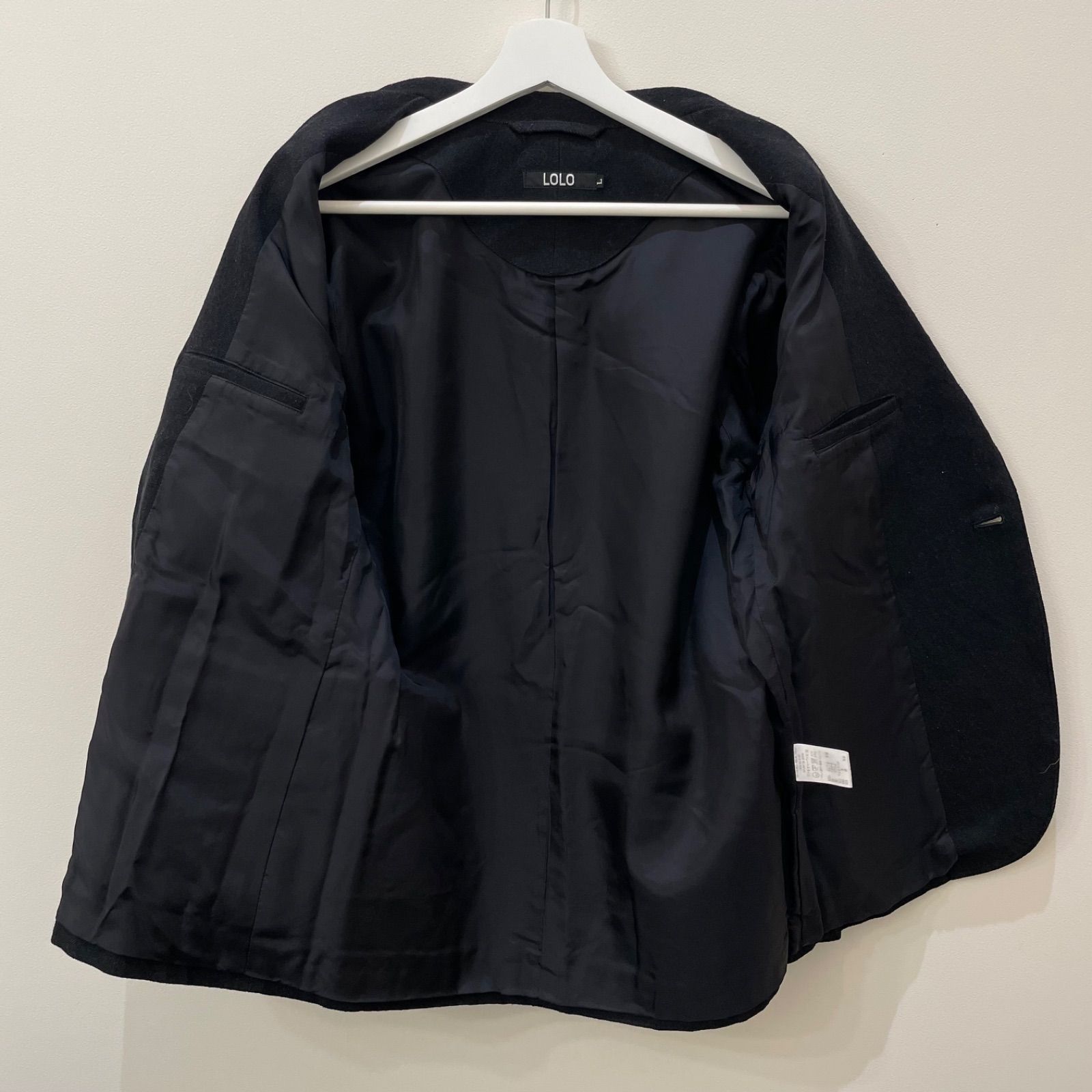美品 LOLO ロロ テーラードジャケット ブレザー L ブラック 日本