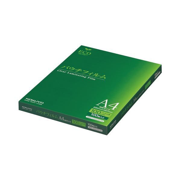 (まとめ）コクヨ パウチフィルム A4用 100μMSP-F220307N 1パック(100枚)