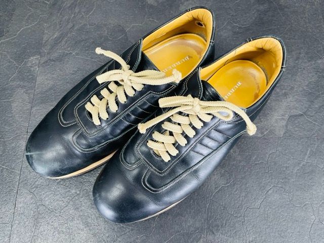 バーバリー ローカットスニーカー レザー Bu1340 26cm メンズ ブラック