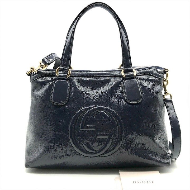 良品 GUCCI グッチ ソーホー 2WAY ショルダー ハンド バッグ レザー  