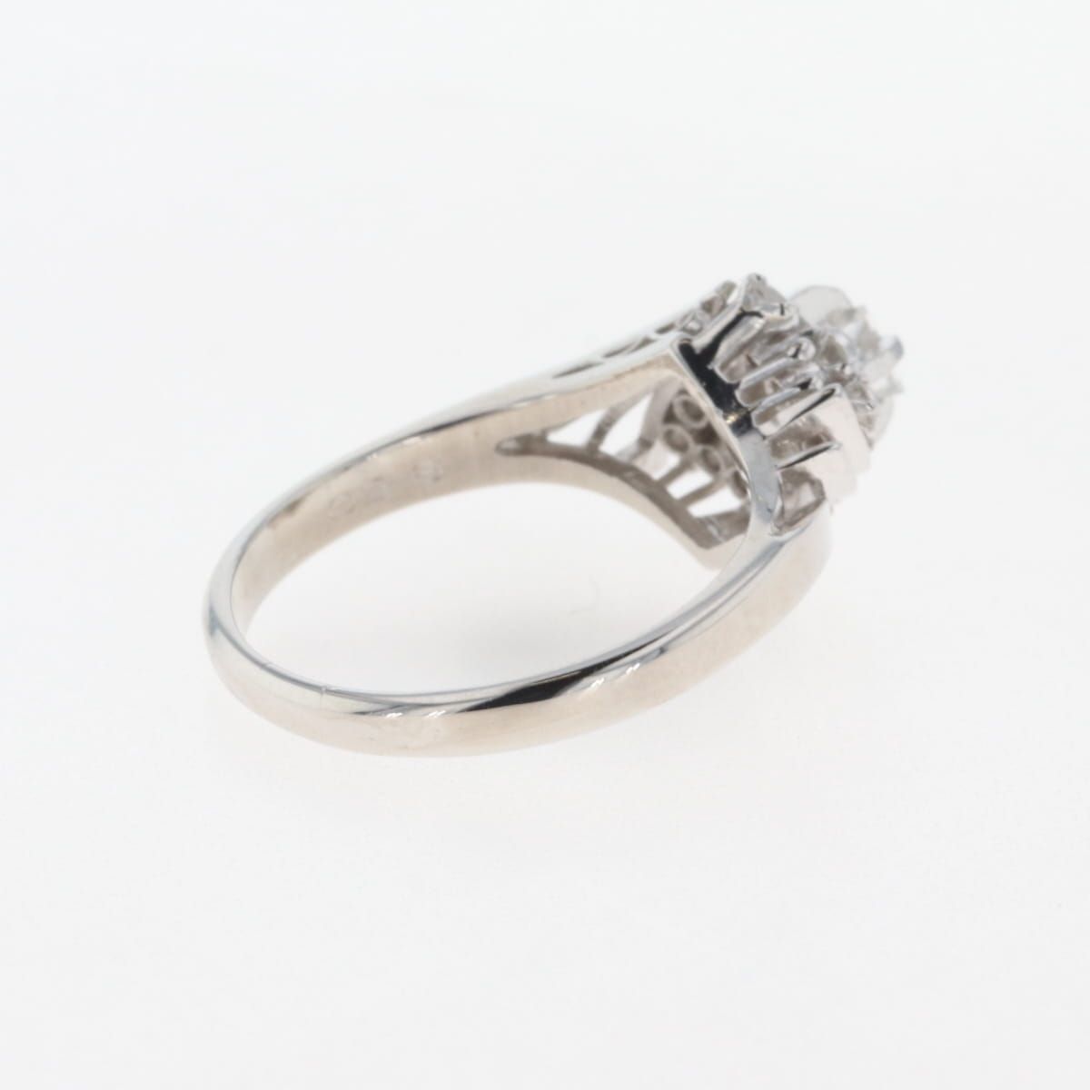 メレダイヤ デザインリング プラチナ 指輪 リング 15.5号 Pt900 