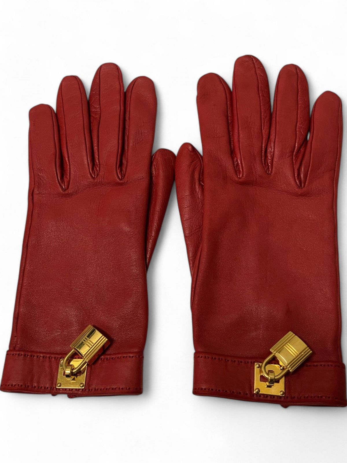 HERMES (エルメス) ケリーカデナチャームレザーグローブ