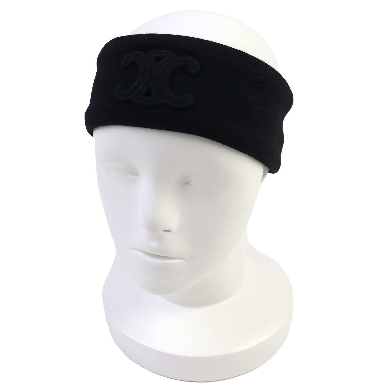 CELINE ブラック ヘアバンド セリーヌ☆カチューシャ トリオンフ ロゴ