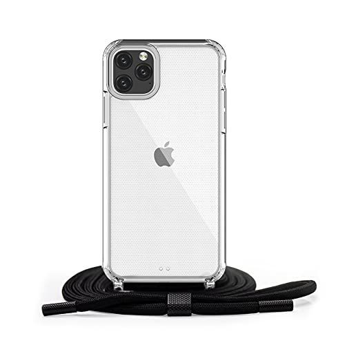 Transparent_iPhone11proamax Handodo Apple iPhone 11 Pro Max 用 ケース iPhone 11 Pro Max カバー ネック ショルダー ストラップ付き スマホ シリコン カバー 紐付き 斜めがけ 織り