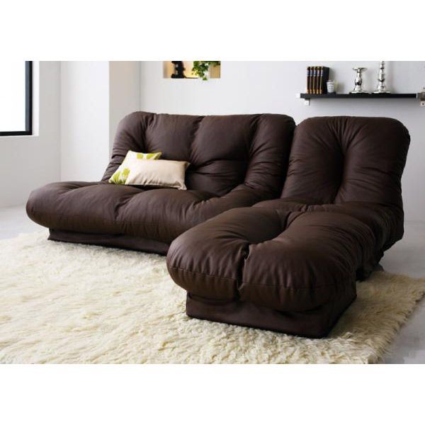 ローソファーフロアソファー 幅180〜228cm レッド 14段階リクライニング ローソファーフロアソファー 幅180〜228cm レッド 14段階リクライニング