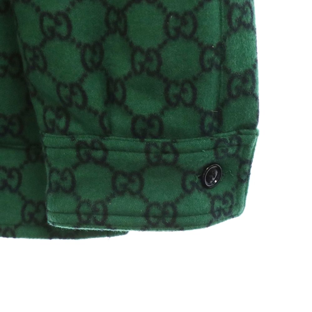 【新品未使用】GUCCI グリーン GG総柄ジャケット　770330 ZAPDC GUCCI - グッチ GUCCI ジャケット 衣料品 アウター ウール メンズ