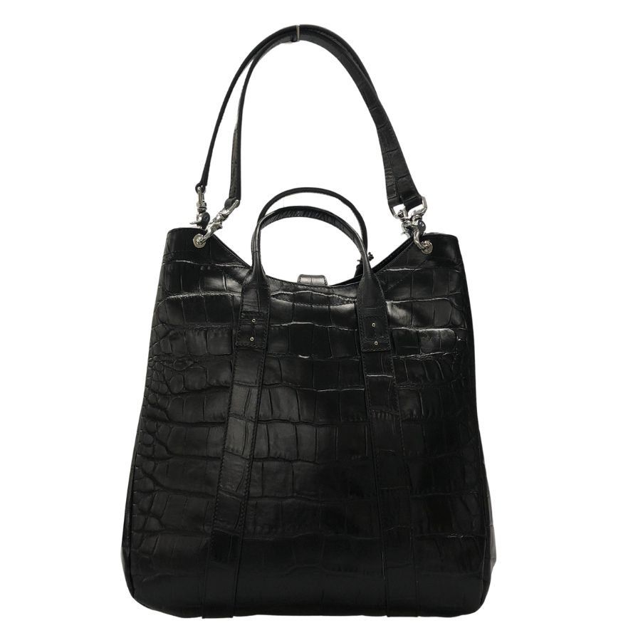 ダニエル＆ボブ トートバッグ クロドーロ クロコ型押し ブラック【AFE5