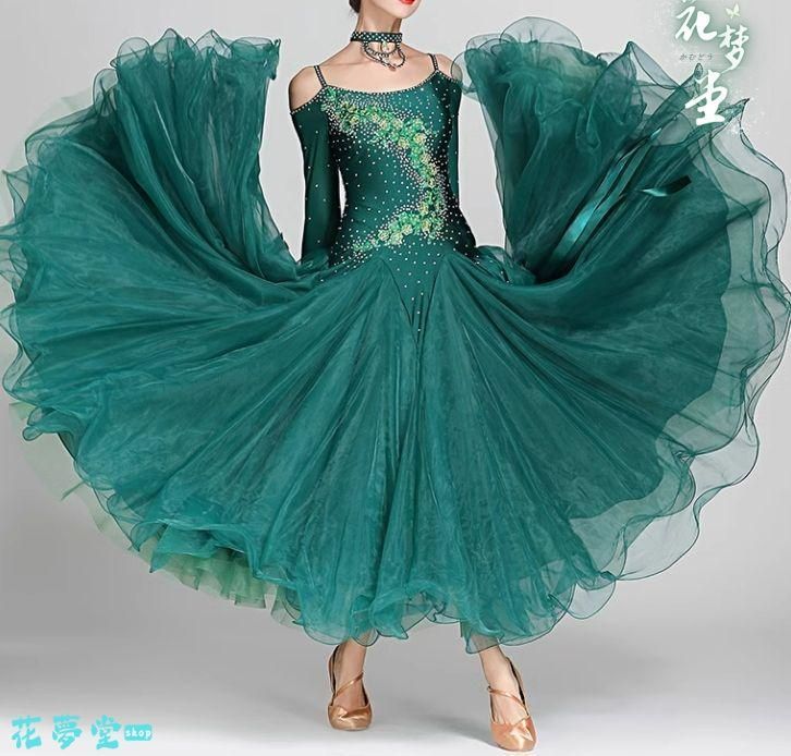 25年 社交ダンスドレス ドレス モダンダンス 刺繍 オーダーメイド 撮影会 舞台 イベント 花夢堂-105