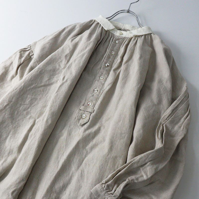  イチ アンティークス ICHI Antiquites クレリックリネンワイドプルオーバーワンピース サンドベージュ┃ドレス その他 その他