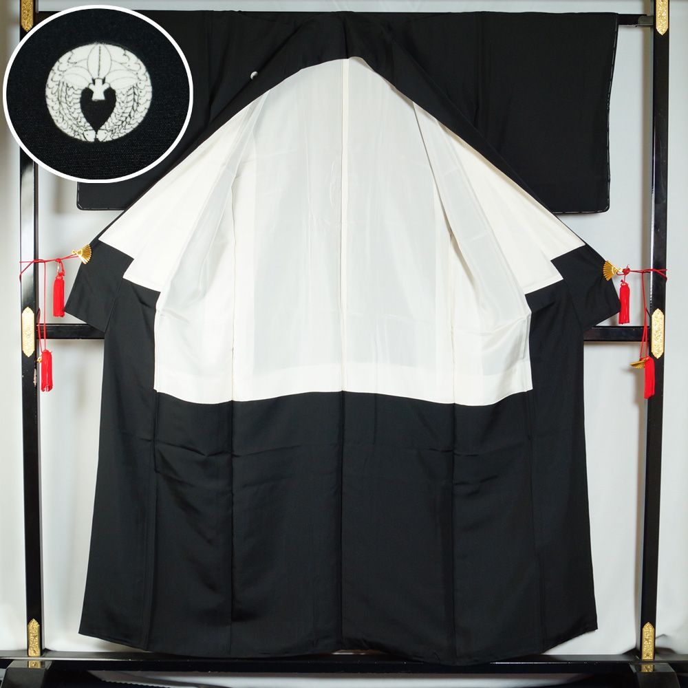 喪服 未使用品 着物・名古屋帯 2点 セット 下り藤紋 Mサイズ 喪服 着物
