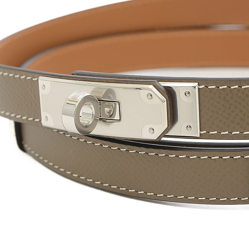 エルメス ケリーベルト エプソン エトゥープ シルバー金具 Z刻印