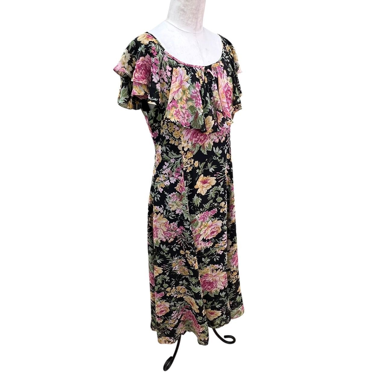 Laura Ashley ローラアシュレイ 花柄 ロングワンピース マキシ丈