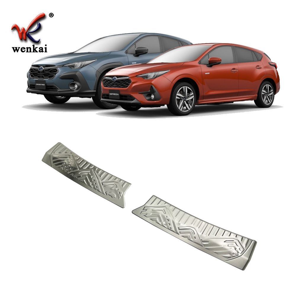 スバル 24年式 クロストレック インプレッサ 後バンパー 内蔵ガード プレート メッキ装飾 ABS製 2ピースセット 人気急上昇 ZZ520 FFCRYSTALESIA_COM