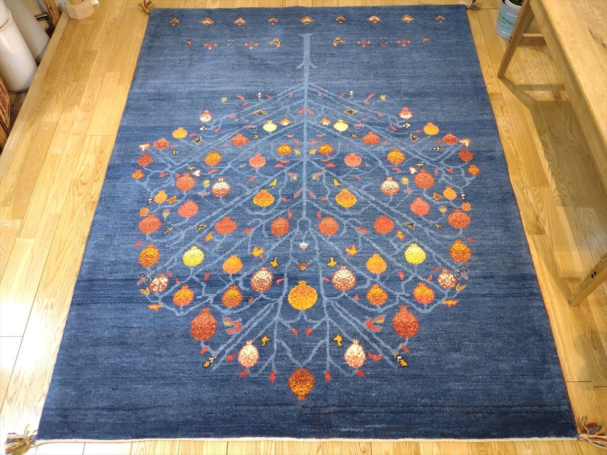 ペルシャ ギャッベ アマレバフト リビング ラグ 200x154cm ザクロの木