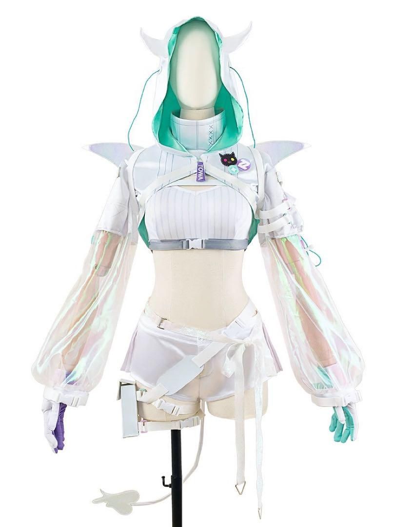 hololive 常闇トワ vtuber コスプレ衣装 演出服 ウィッグ 靴追加