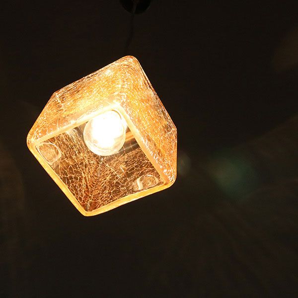 クラックキューブ ペンダントライト 1灯 LED対応 Clear 照明 ( ライト キシマ (1灯) 」 CUBE 「 CRACK | キューブ型クラックガラス製ペンダントライト1灯|LED