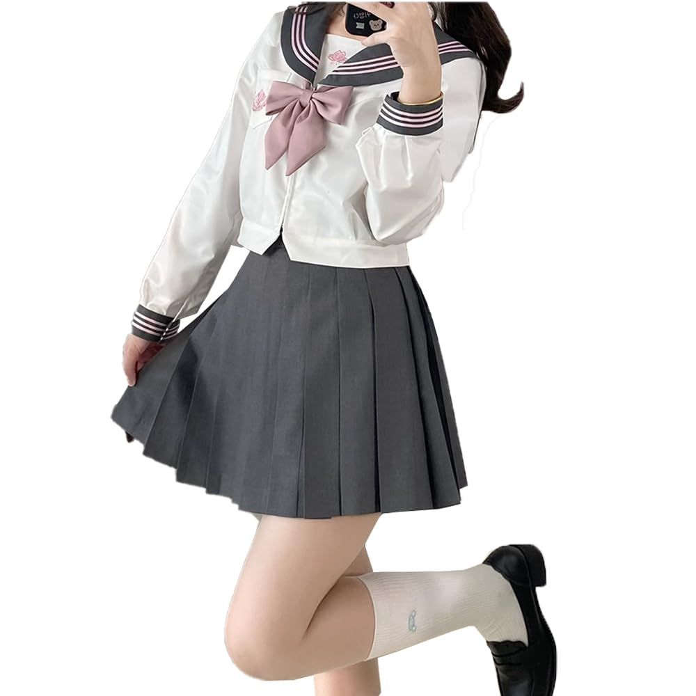 新品 [City Sea Sky] セーラー服 半袖 紺 女子高生 コスプレ