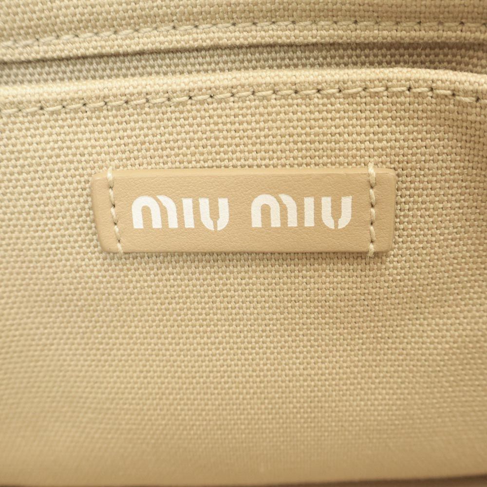 ミュウミュウ ロゴ デニム 2Way 斜め掛け ショルダー ハンドバッグ