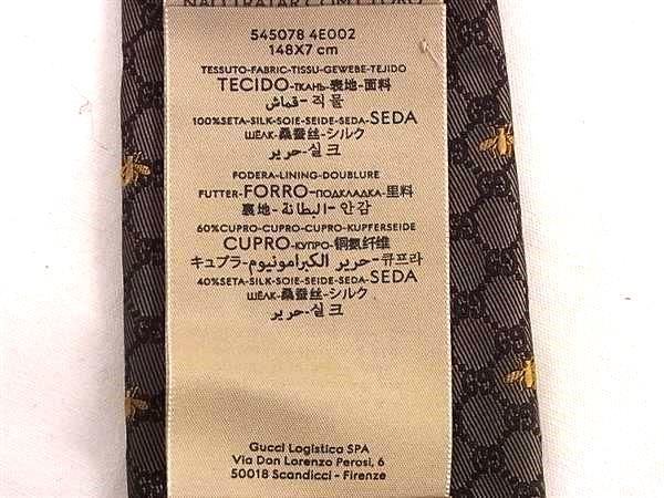 ■新品■未使用■ GUCCI グッチ ビー GG柄 シルク100% ネクタイ 紳士 ビジネス メンズ ブラウン系 AV8838 □新品□未使用□ GUCCI グッチ ビー GG柄 シルク100% ネクタイ 紳士