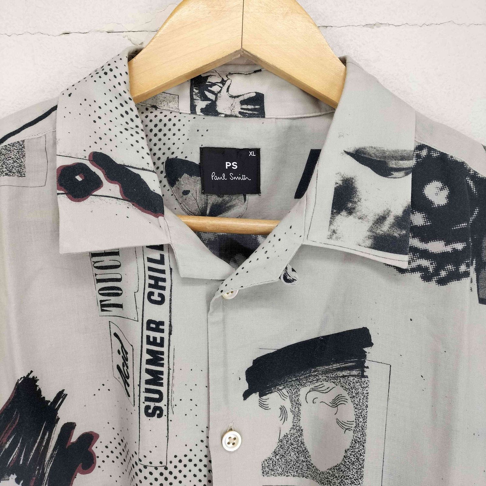 ピーエスポールスミス PS Paul Smith 総柄 S/S 開襟シャツ