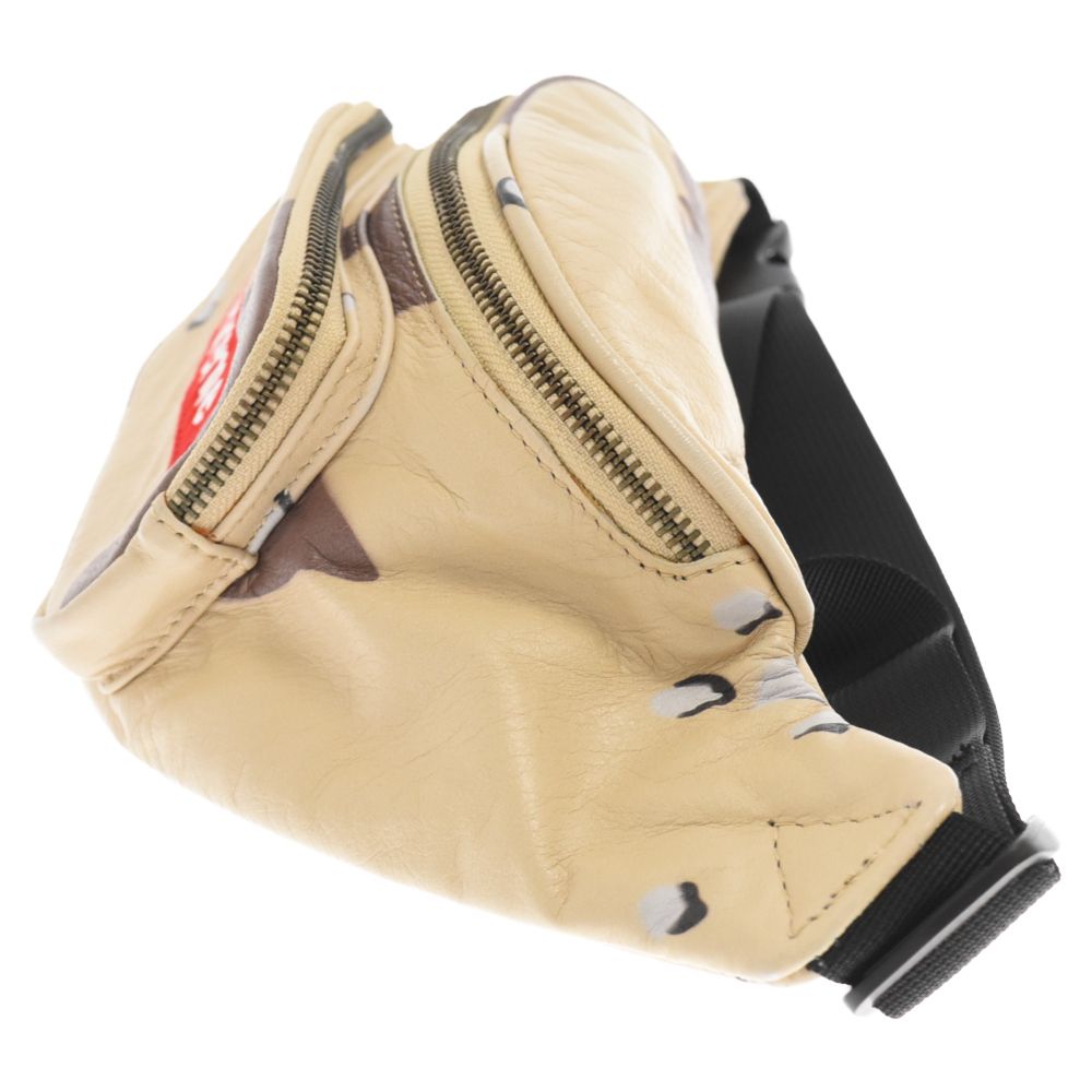 シュプリーム レザーデザートカモボックスロゴウエストバッグ