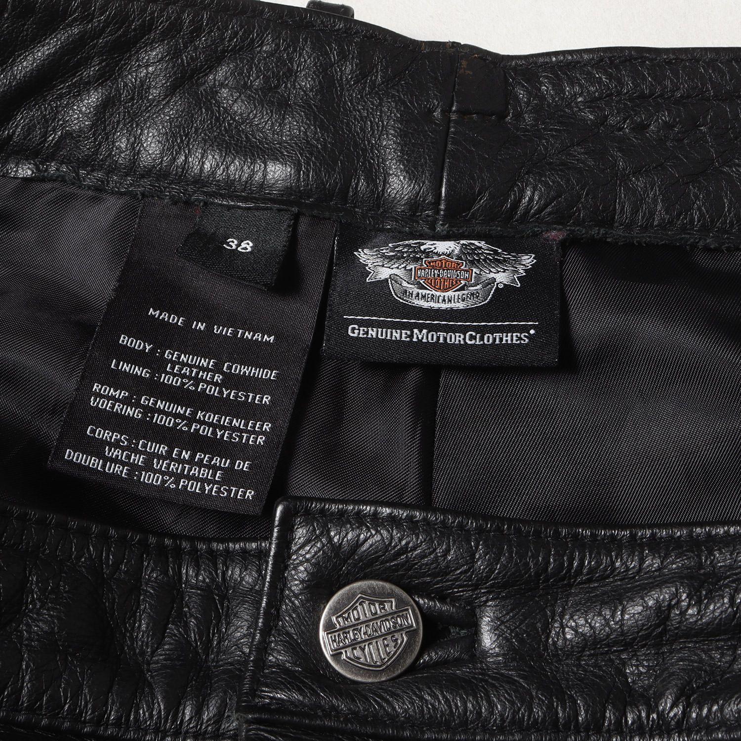 HARLEY-DAVIDSON ハーレーダビッドソン パンツ サイズ:38 カウレザー 
