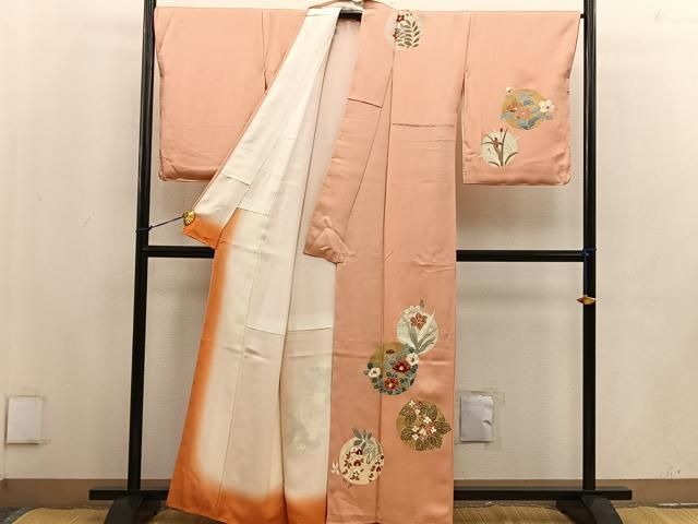 平和屋着物○訪問着 竹屋町刺繍 横段吉祥花文 金彩 正絹