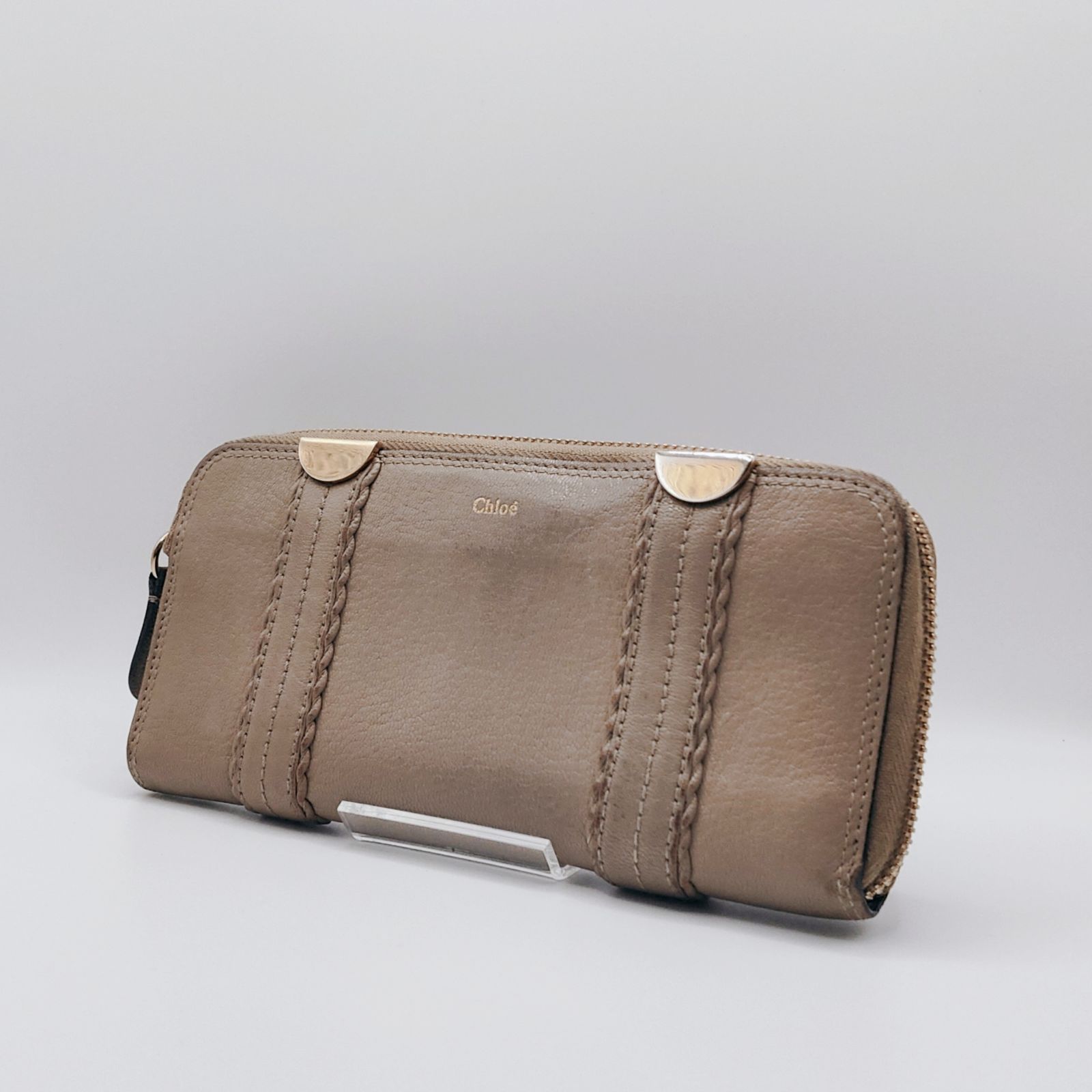クロエ Chloe 財布 長財布 L字ファスナー グレージュ - メルカリ