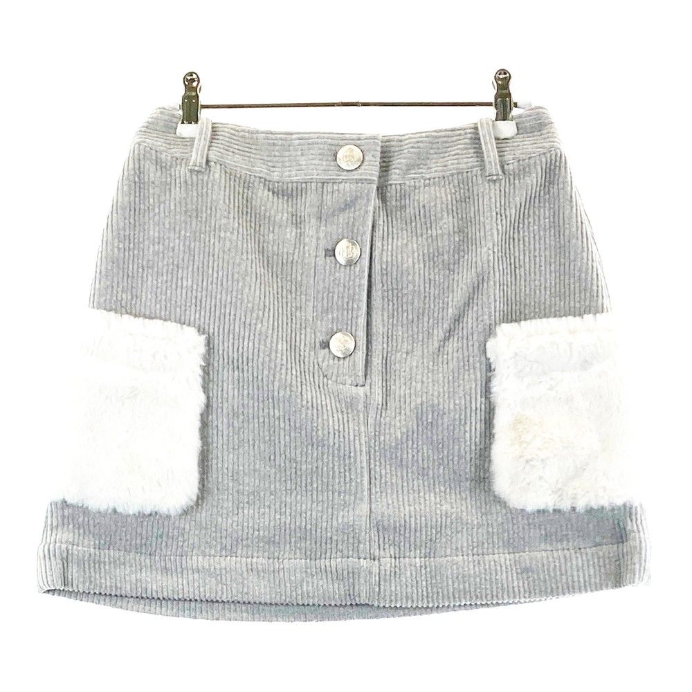 サイズ：M AND PER SE アンパスィ 2023年モデル ニット コーデュロイスカート ボア  グレー系 [240101214561]# ゴルフウェア レディース ストスト