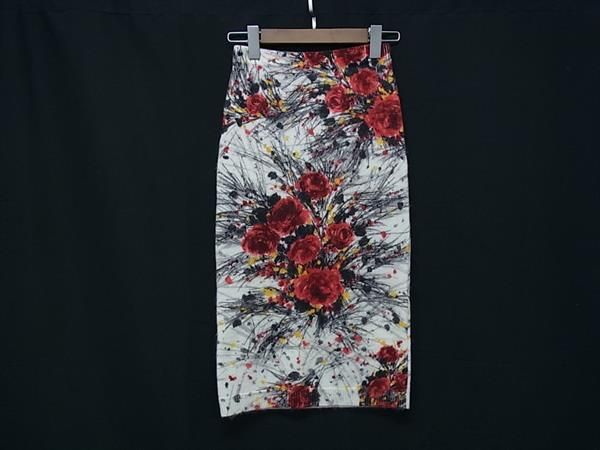 PRADA プラダ ウール等 スカート ボトムス 表記サイズ 36 洋服 レディース アイボリー系×マルチ FR2458