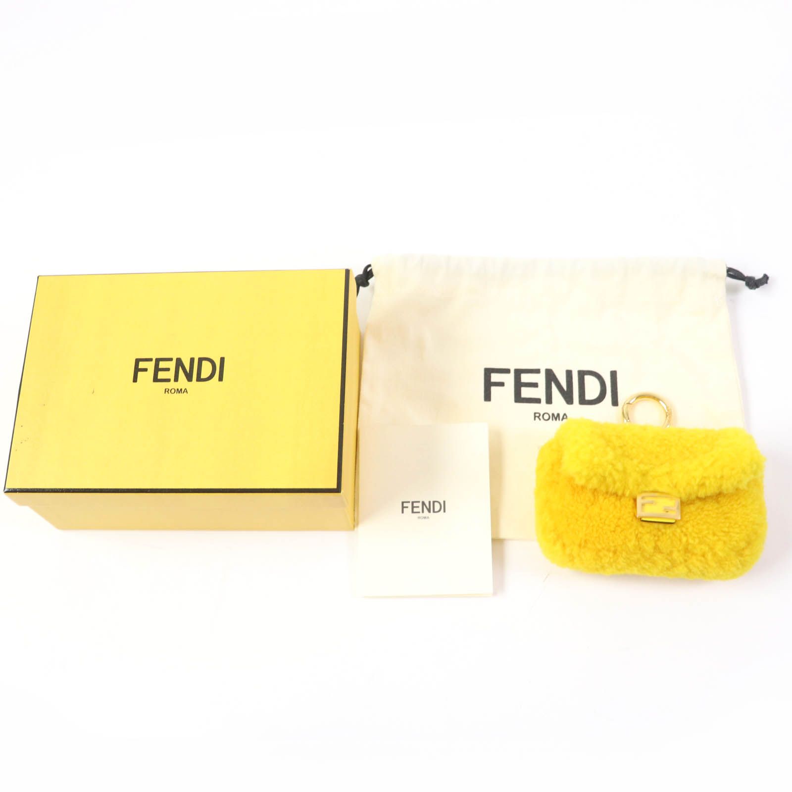 未使用品☆FENDI フェンディ 7AR844 ナノ バゲット チャーム ファー ショルダーポーチ バッグチャーム イエロー 箱・保存袋付き  レディース - メルカリ