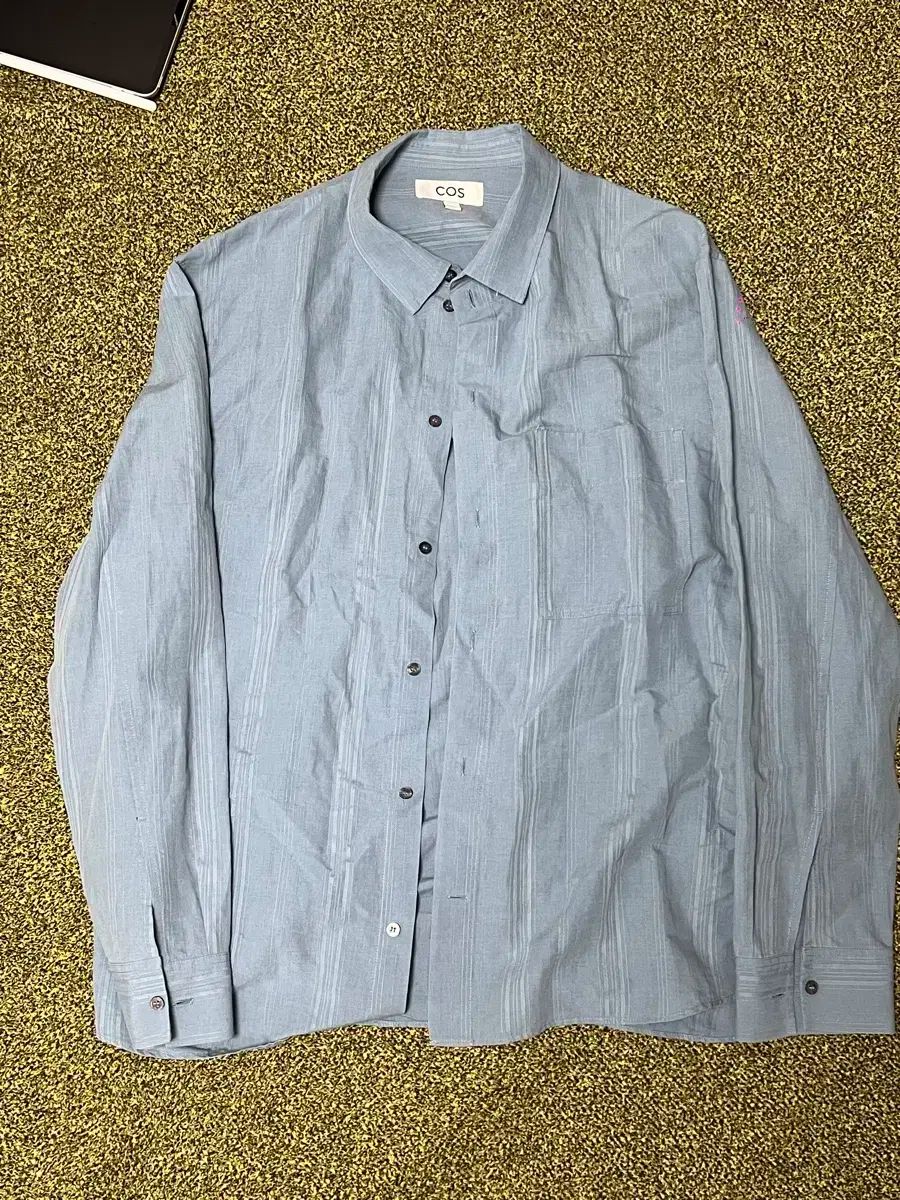 REGULAR LIGHTWEIGHT BRUSHED-COTTON T-SHIRT - LIGHT BLUE