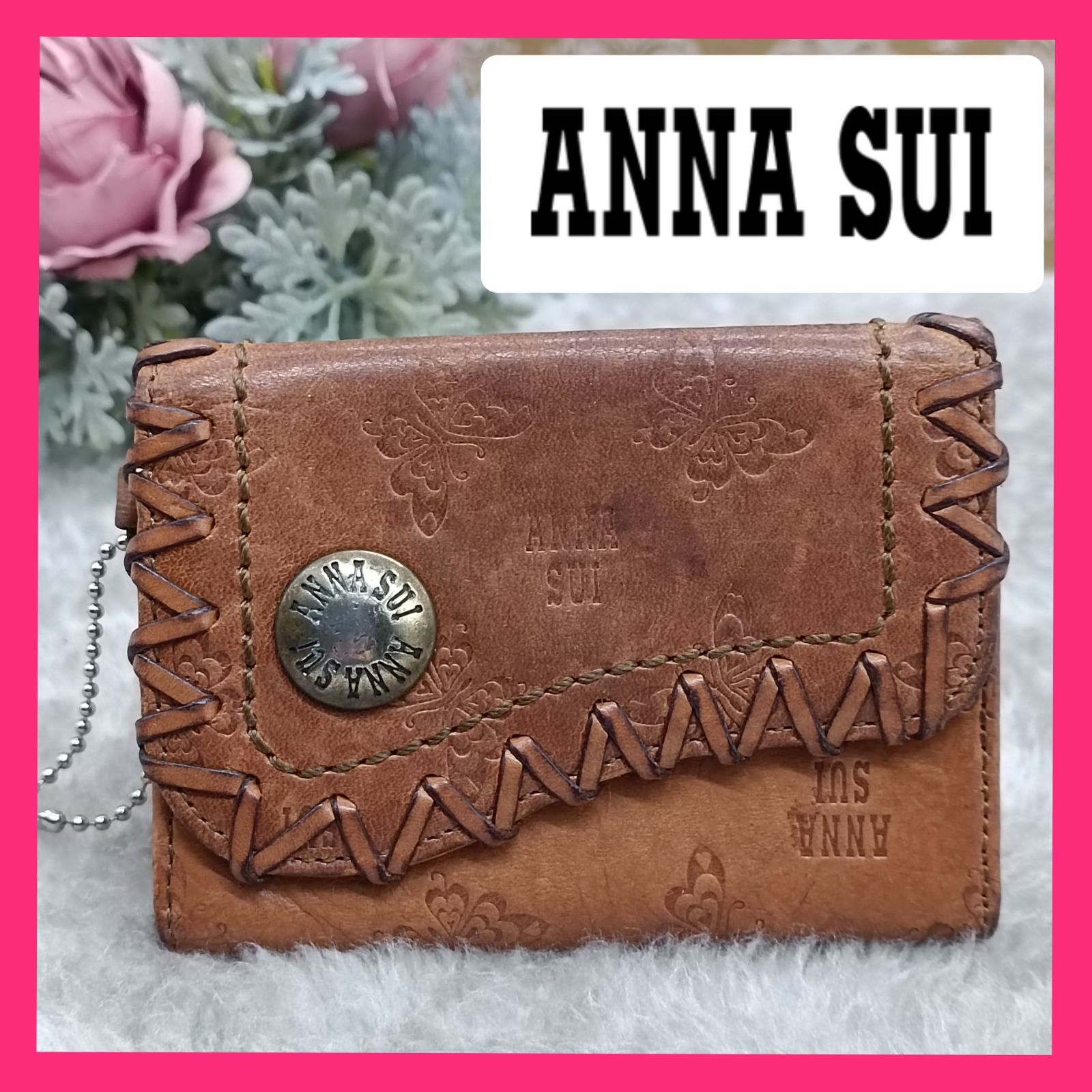 ANNA SUI 》 アナスイ アンジェリーナ パスケース カード入れ 定期入れ 名刺入れ キャメル 送料無料・匿名配送・最短即日発送いたします！  163 - メルカリ