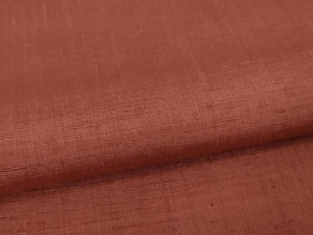 平和屋本店□極上 草木染結城玉紬 結織苑 色無地 今様色 証紙付き 逸品  