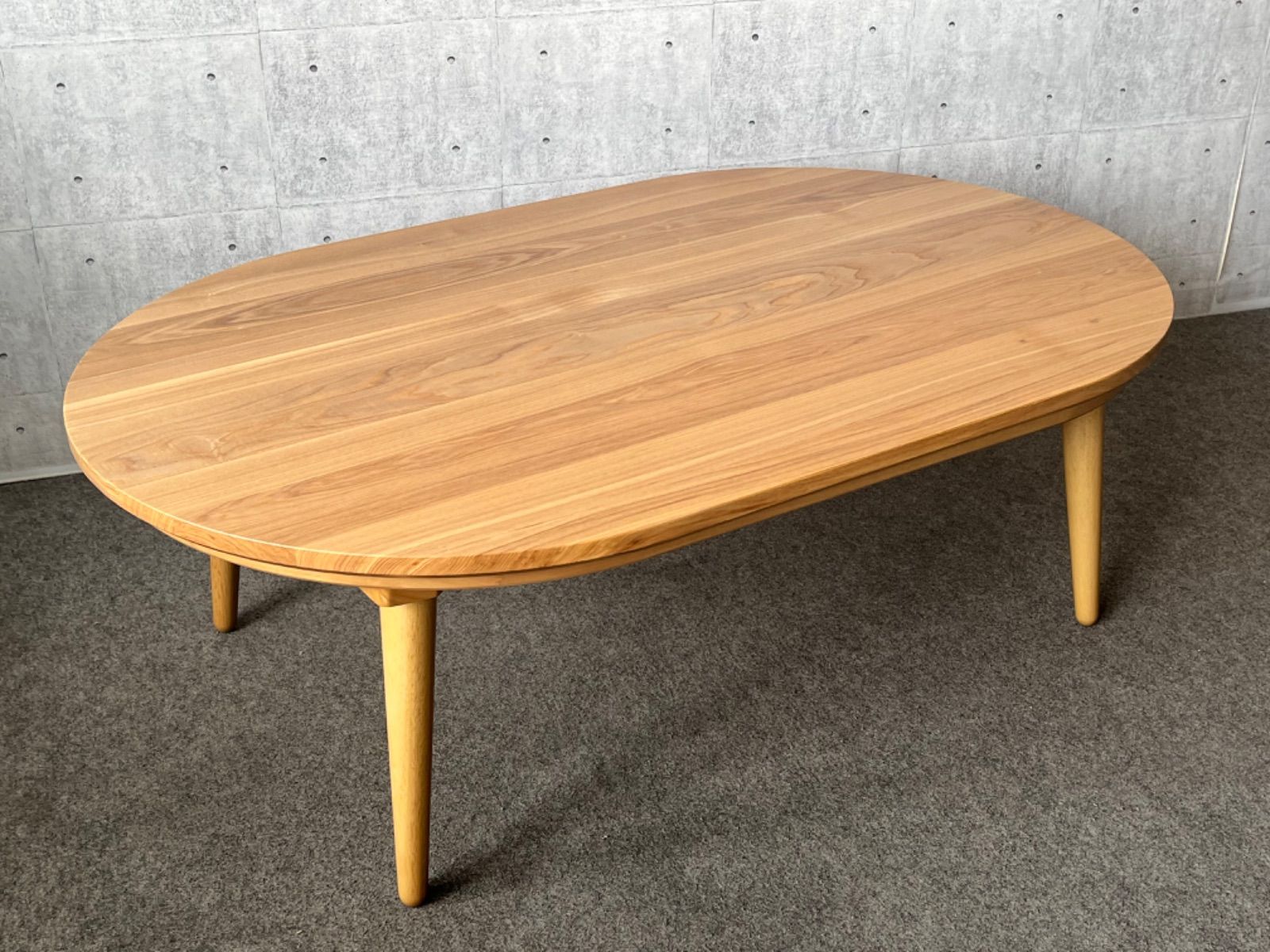 只今製作中タモ　無垢板天板　コタツ　120×75