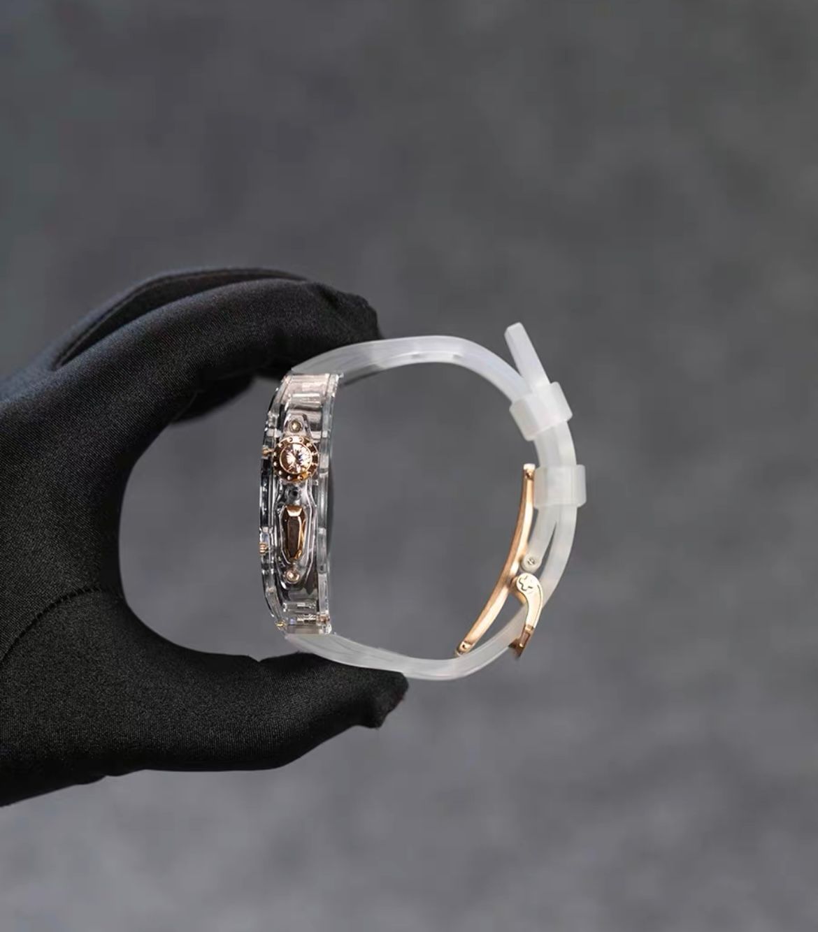 ローズゴールド アップルウォッチバンド ラバーベルト カバー Apple Watch ケース 45mm スポーツ