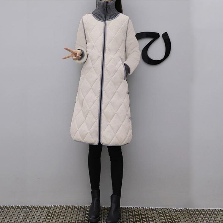 新品 ディオスフロント ハイネックキルティング中綿ロングコート