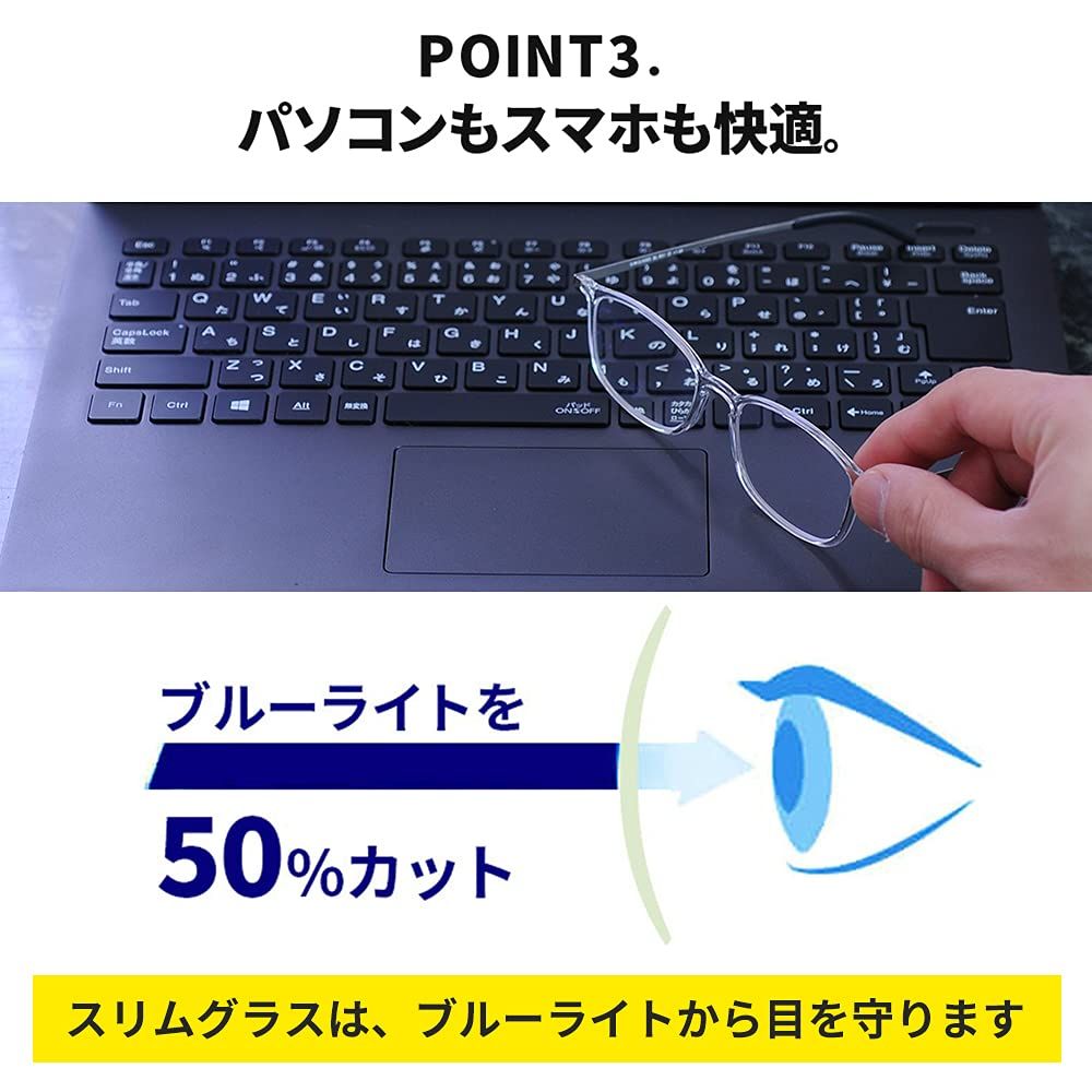 スリムグラス 老眼鏡 おしゃれ メンズ ブルーライトカット 超薄型 コンパクト 度数 3.5 SL-R51
