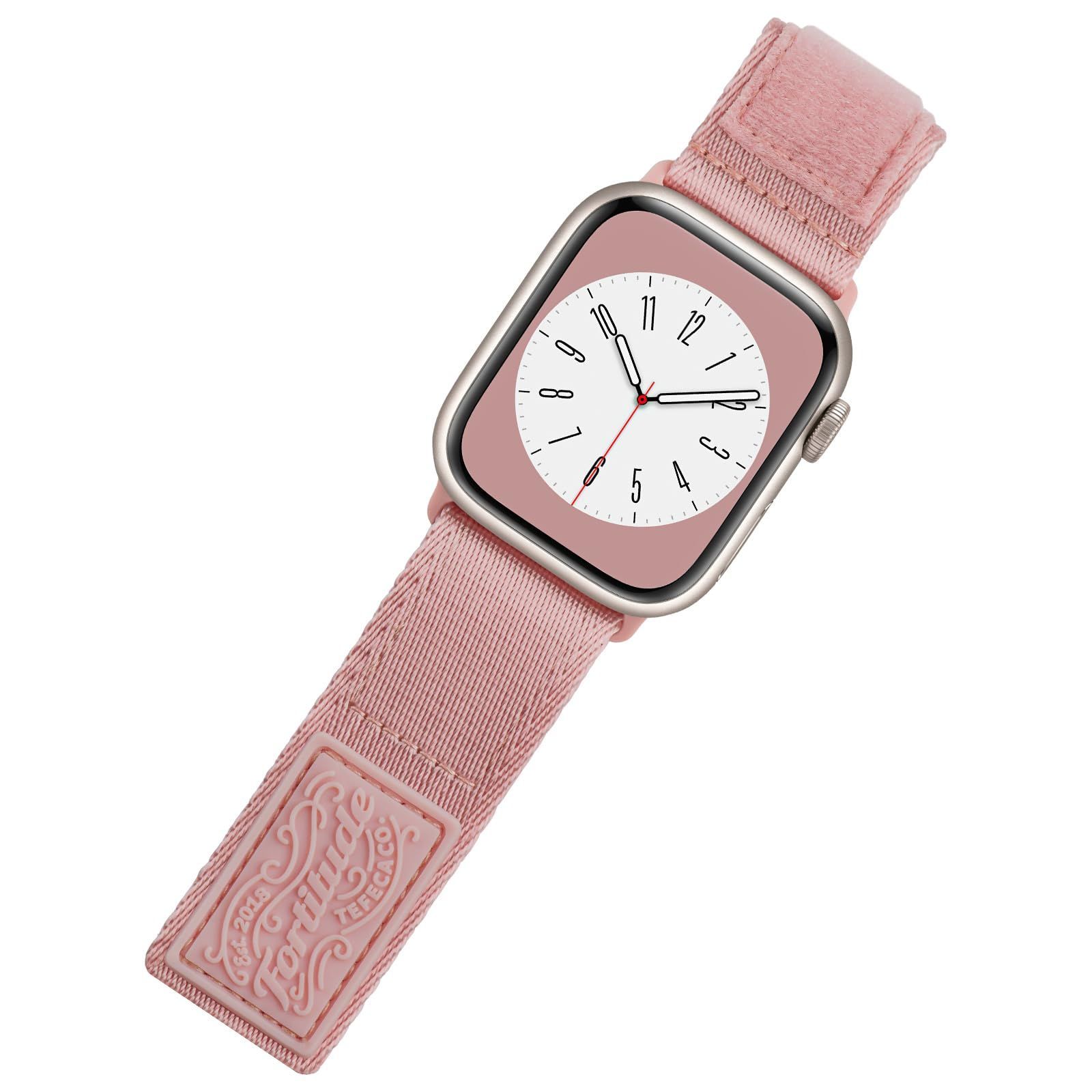 [Tefeca] Fortitudeシリーズ Apple Watch/Apple Watch Ultra用調整可能なバンド（標準ワイドピンク、42/44/45/49mm
