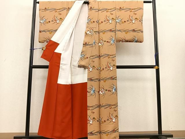 逸品　秀逸　本板場友禅染　別織　琵琶湖　浜縮緬　鬼シボ　吉祥文様　着尺 2-0024a1.jpg