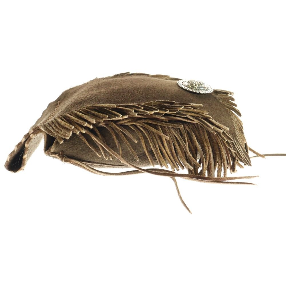 goro s ゴローズ SVコンチョ付き腰掛け丸型フリンジバッグ 焦げ茶 KARIMZIABAT_FR